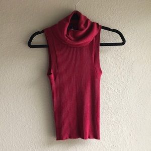 Knit maroon cowl neck top